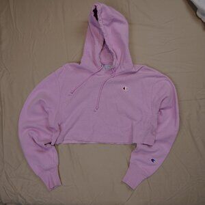 Champion Crop Reverse Weave Pink Hoodie